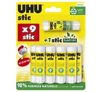 Pack 9 Bâtons de colle Uhu Avec 1 Bâton de colle ReNature Blanc