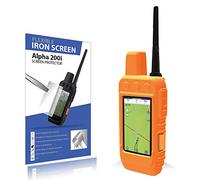 Pack Accessoire pour Garmin Alpha 200i 300/300i Coque en Silicone Fluorescent et Film écran incassable (Orange Fluorescent)