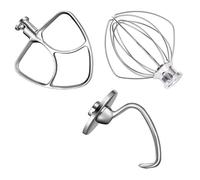 Pack accessoires batteur Kitchenaid 5 pintes - fouet K45WW, crochet 5K7SDH et palette inox