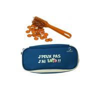 Pack accessoires Loto Bingo : Trousse rangement Bleu + Baton Magnetique + 100 Pions Jaune Orange - Set Joueur et carte
