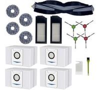 Pack accessoires pour Ecovacs Deebot X1 Omni/X1 Turbo/T10 Turbo-Sac/Filtre/Serpillère/Brosse latérale/Rouleau extracteur