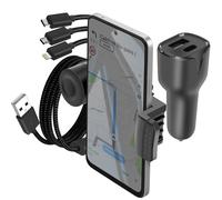 Pack Accessoires Voiture avec Chargeur USB-C + Câble 3 en 1 et Support Noir