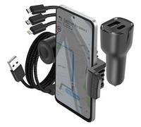Pack Accessoires Voiture - Chargeur USB-C Câble 3 en 1 Support Grille d'Aération Universel Noir