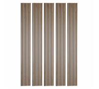 Pack Acoustic Mur TV tasseaux bois DECOON - Lot de 5 panneaux 250x30x1,9 cm - Lamelles chêne clair véritable fond noir - 3,75m²