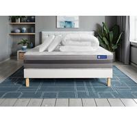 Pack prêt à dormir matelas ACTIFLEX RELAX Ressorts ensachés+mémoire de forme 180x200 + sommier KIT blanc + 2oreillers+couette
