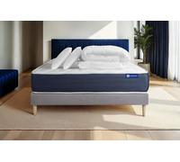 Pack prêt a dormir matelas Ressorts ensaches + Memoire de forme ACTIFLEX SLEEP 140x190 + sommier KIT gris +2oreillers+couette