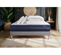 Pack ACTIFLEX TECH 200x200cm sommier kit gris - 24cm - Ressorts ensachs et mmoire de forme - Tonique - Sommier kit Gris - Avec couette et oreillers
