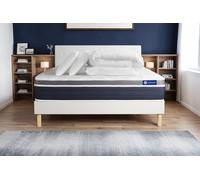Pack ACTILATEX CONFORT 140x200cm sommier kit blanc - 26cm - Latex et mmoire de forme - Equilibr - Sommier kit Blanc - Avec couette et oreillers