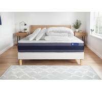 Pack Prêt A Dormir Matelas Latex + Memoire De Forme Actilatex Morpho 180x200 Cm + Sommier Kit Blanc + 2 Oreillers + Couette