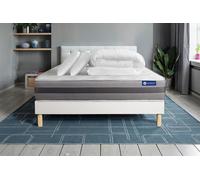 Pack Prêt A Dormir Matelas Actilatex Relax Latex Et Memoire De Forme 180x200 Cm + Sommier Kit Blanc + 2 Oreillers + Couette