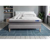 Ensemble matelas et sommier Actisom Pack prêt à dormir matelas ACTILATEX RELAX Latex et mémoire de forme 180x200 cm + sommier KIT gris + 2 oreillers + couette