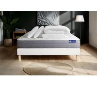 Pack prêt a dormir matelas ACTIMEMO DREAM memoire de forme 160x200 cm 5zones confort + sommier KIT blanc + 2oreillers+couette