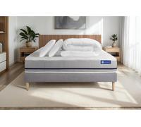 Pack ACTIMEMO SOFT 180x200cm sommier kit gris - 20cm - Mmoire de forme - Equilibr - Sommier kit Gris - Avec couette et oreillers