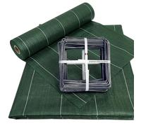Pack Agrafes et Toile de paillage - Anti Mauvaises Herbes Rouleau Longueur 50m Largeur 1,28m - Lot Bache Vert 130gr par m2 - Geotextile - ZENLYS