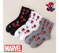 Pack aléatoire de 6 pièces/3 pièces/1 pièce de chaussettes hautes style Spider-Man avec imprimé cœur, élégantes et mignonnes. Convient pour le port quotidien, les rassemblements de fans et les tenues 