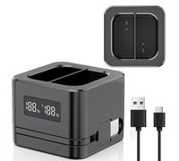 Pack amélioré de 1 Chargeur de Batterie Ring, Chargeur Compatible avec Les Batteries Ring, Affichage numérique LED, Double Charge pour 2/3 / 4,3 Ring Spotlight Camera et Handheld Camera