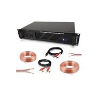 Pack Ampli Sono Ibiza Sound 2 x 240W AMP300MKII - Câble HP Haut Parleur 3m - Câble RCA/RCA - Câble PC/RCA DJ Noir