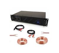 Pack Ampli Sono Ibiza Sound 2 x 480W AMP600MKII - Câble HP Haut Parleur 3m - Câble RCA/RCA - Câble PC/RCA Noir