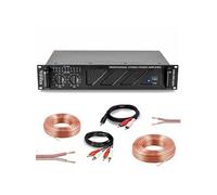 Pack Ampli Sono Ibiza Sound 2 x 800W AMP1000MKII - Câble HP Haut Parleur 3m - Câble RCA/RCA - Câble PC/RCA Noir