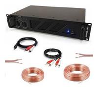 Pack Ampli Sono Ibiza Sound 2 x 480W AMP600MKII - Câble HP Haut Parleur 3m - Câble RCA/RCA - Câble PC/RCA Noir