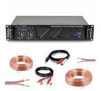 Pack Ampli Sono Ibiza Sound 2 x 800W AMP1000MKII - Câble HP Haut Parleur 3m - Câble RCA/RCA - Câble PC/RCA Noir