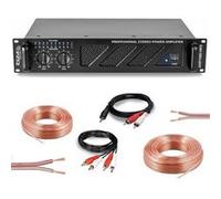 Pack Ampli Sono Ibiza Sound 2 x 800W AMP1000MKII - Câble HP Haut Parleur 3m - Câble RCA/RCA - Câble PC/RCA Noir
