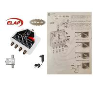 Pack amplificateur distributeur TNT RÉGLABLE 40 dB 1 entrée-4 sorties TV (ELAP) + Adaptateur d’Alimentation CATV pour antennes