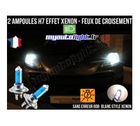 Pack ampoules H7 blanc xenon feux croisement-code pour PEUGEOT 207