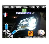Pack ampoules H7 blanc xenon feux croisement-code pour Volkswagen Touran 2