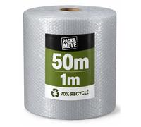 Pack And Move - Film À Bulle Recyclé - 1 X 50 M - Déménagement, Expédition Et Protection - Papier Bulle De Qualité - 70% recyclé