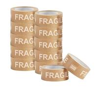 Pack and Move - Lot 12 rouleaux ruban adhésif kraft Fragile pour emballage et déménagement - 50 m - Qualité Premium