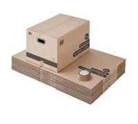Pack and Move - Lot 20 cartons déménagement L larges - 40 x 60 x 40 cm - Poignées renforcées - 1 adhésif offert