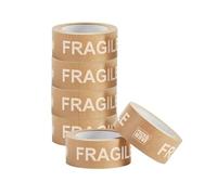 Pack and Move - Lot 6 rouleaux ruban adhésif kraft fragile pour emballage et déménagement - 50 m - Qualité Premium