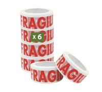 Pack and Move - Lot 6 Rouleaux Ruban Adhésif Transparent Fragile Pour Emballage Et Déménagement - 100 M - Qualité Premium