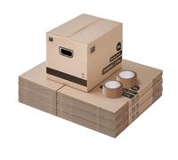 Pack and Move - Lot de 30 cartons déménagement livres avec poignées + 1 adhésif GRATUIT