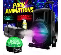 PACK Animations DJOON 500W USB + Jeux SIXMAGIC RVB + machine à fumée