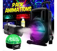 PACK Animations DJOON 500W USB + Jeux SIXMAGIC RVB + machine à fumée