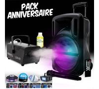 Pack ANNIVERSAIRE Sono Machine à fumée + 4 jeux de lumières DIAMS