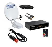 Pack ANTARION Parabole Automatique Camping-Car + Strong Décodeur + HDSAT Cordon Allume Cigare