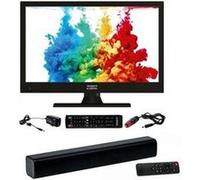 Pack tv led 16" 40cm télévision hd + barre de son compact bluetooth