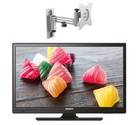 PACK ANTARION TV LED 18.5"" 47cm Téléviseur HD Camping car 12V + Support TV 180° Charge max 15kg