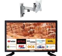 PACK ANTARION TV LED 19" 48cm Téléviseur HD Android 11.0 + Support TV Camping car 180° Charge max 15kg