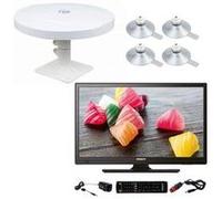 Pack ANTARION TV LED 18.5"" 47cm Téléviseur HD 12V + Antenne TNT Camping Car + 4 Ventouses