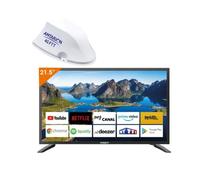 PACK ANTARION TV LED 21.5"" 54cm Full HD ANDROID Smart TV Camping Car + Antenne 4G FIT Blanc Wi-Fi Mi