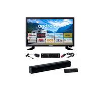 Pack ANTARION TV LED 21.5"" 54cm Smart TV Camping 12V + Barre de Son Compacte