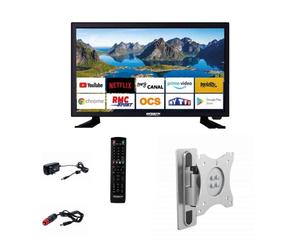 Pack ANTARION TV LED 21.5"" 54cm Téléviseur Full HD Andoid Smart + Support Tv Camping Car