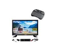 Pack antarion tv led 22" 55cm téléviseur hd connecté 12v + clavier ergonomique G