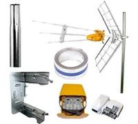 PACK Antenne rateau + Kit Alimentation + Amplificateur de mat + Cerclage simple + Feuillard 5m + Mat 1m