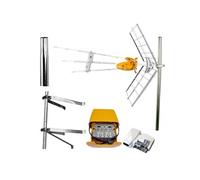 PACK Antenne rateau + Kit Alimentation + Amplificateur de mat + Fixation murale en U + Mat 1m