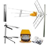 PACK Antenne rateau + Kit Alimentation + Amplificateur de mat + Fixation murale en U + Mat 1m